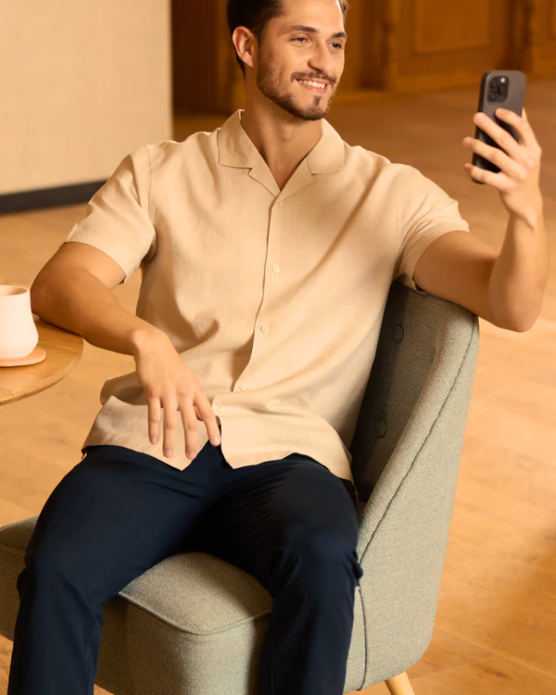 Camisa de manga corta para hombre