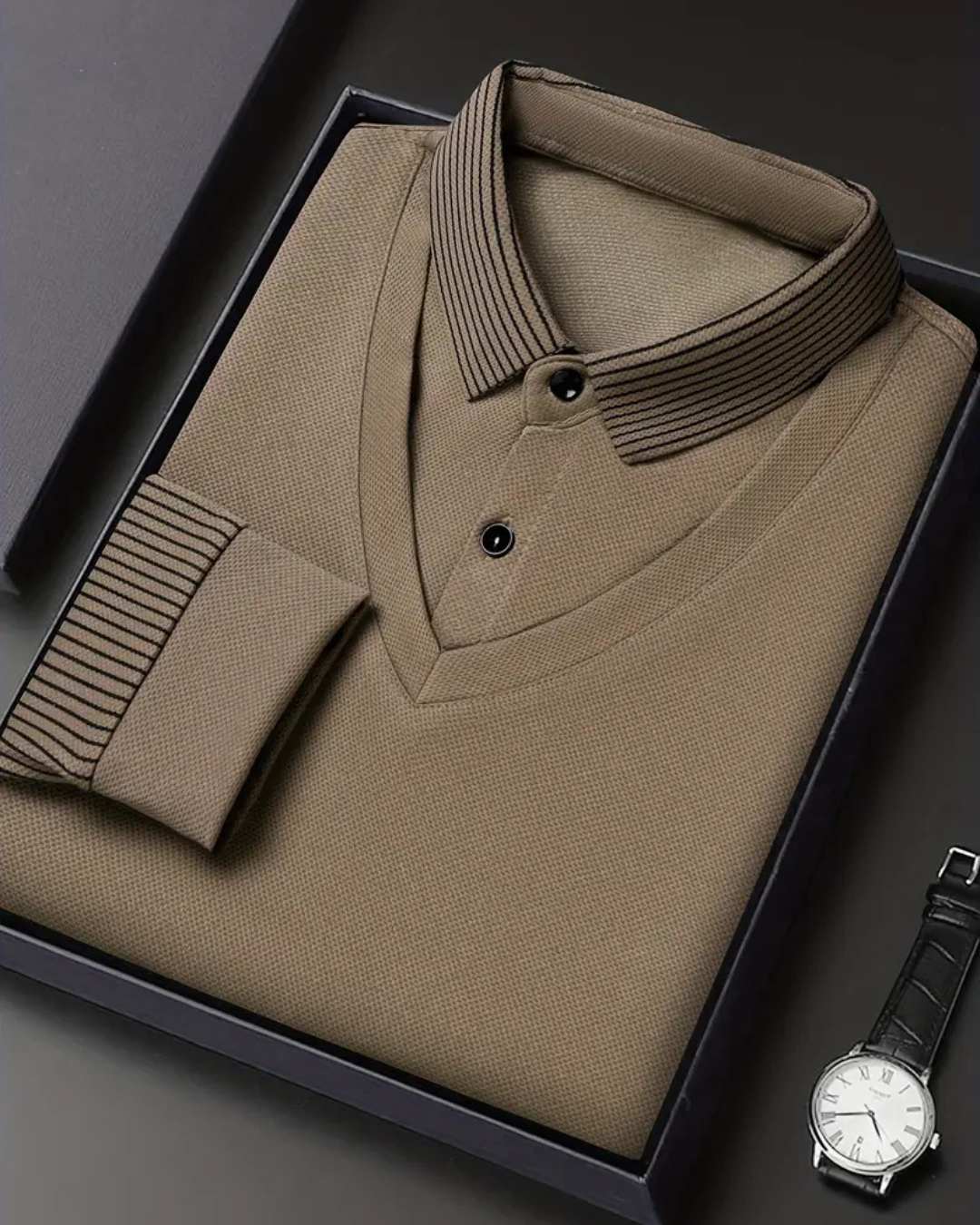 Camisa de Dos Piezas con Cuello Falso a Rayas para Hombres®