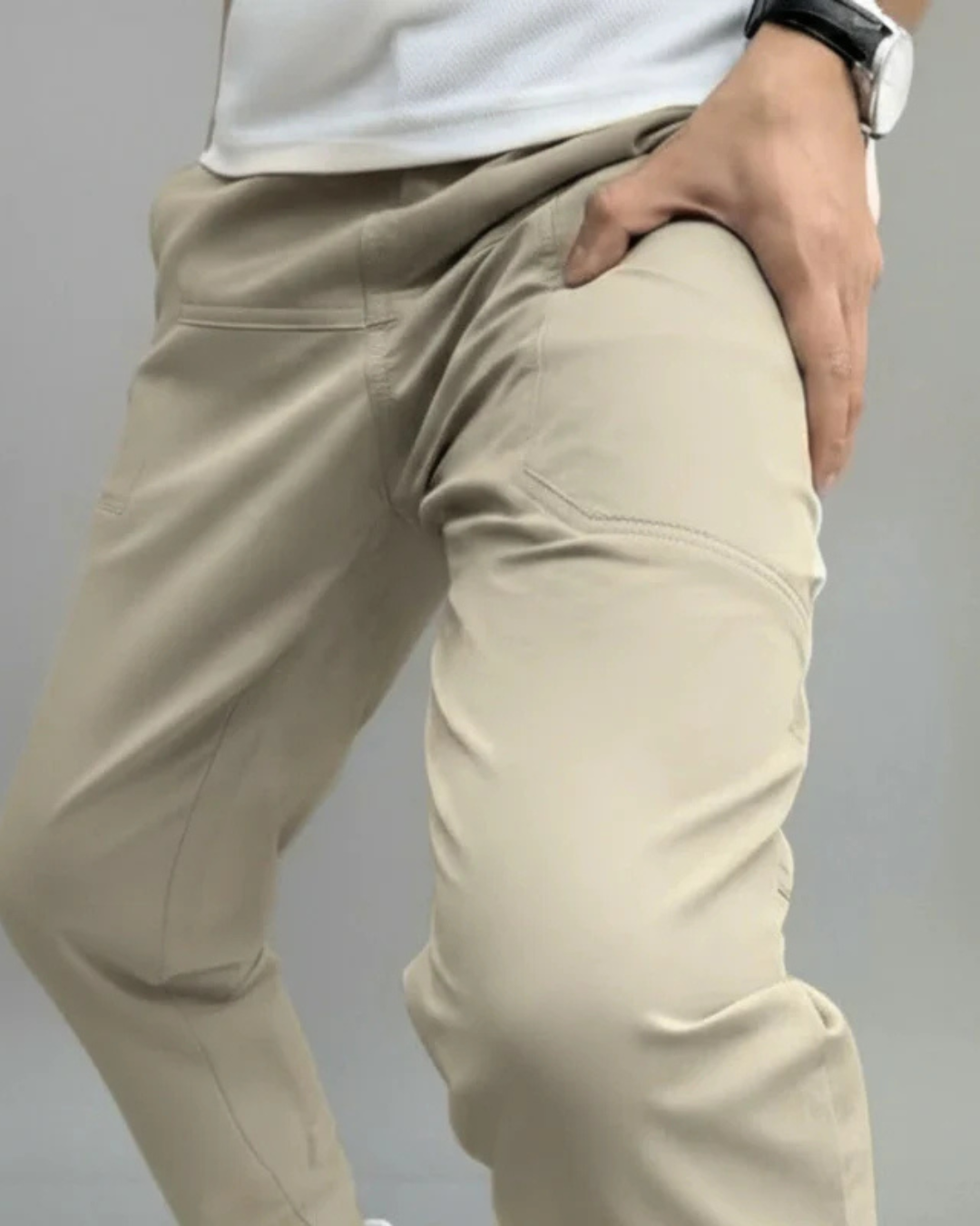 Pantalones elásticos premium ajustados para hombre®
