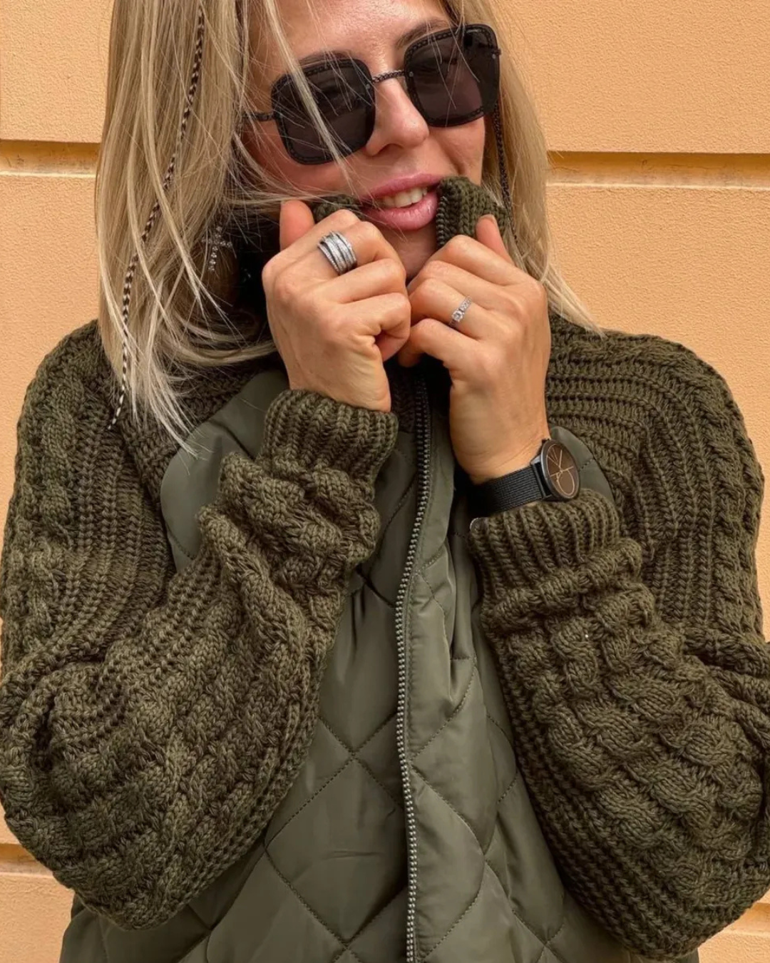 Chaqueta casual de manga larga con cremallera para mujer