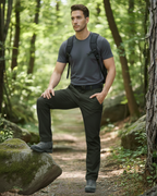 Pantalones de senderismo duraderos e impermeables para hombre con forro polar y cinturilla elástica