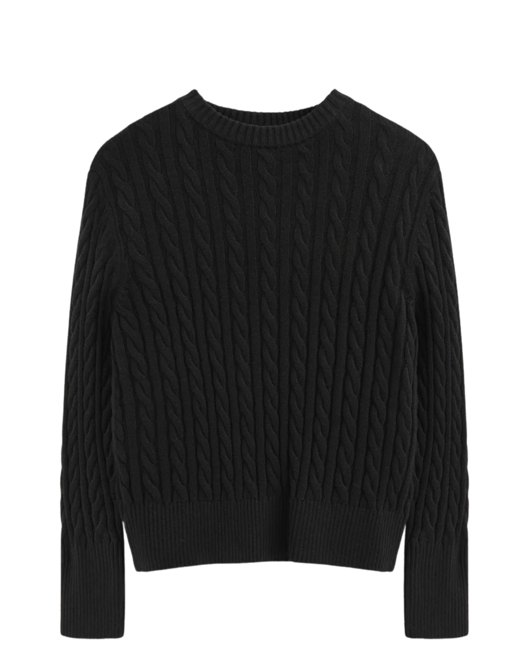 Jersey de Punto Trenzado en Mezcla de Lana para mujer