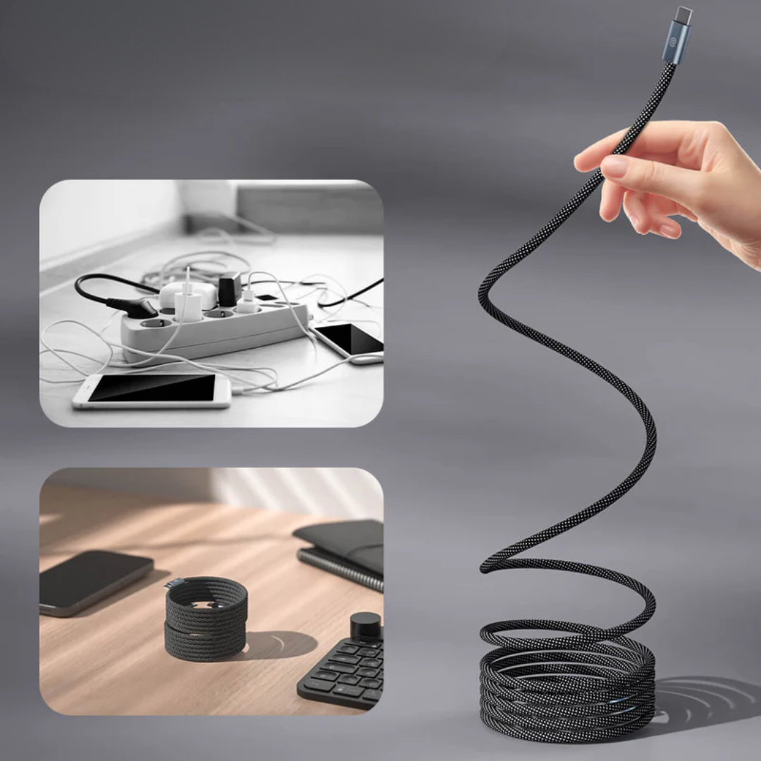 Cable de Carga Magnético con Carga Rápida y sin Enredos tipo C (OFERTA 2X1)