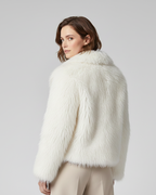 Abrigo de pelo sintético elegante para mujer