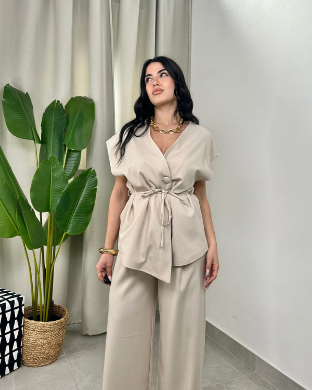 Pantalón y Camisa de Tacto Suave con Ajuste Cómodo y Estilizado