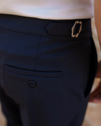 Pantalón Casual Unicolor con Hebilla en la Cintura para Hombre