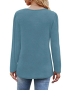 Blusa de Punto Ligero con Cuello Redondo y Manga 3/4 para Mujer