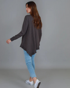 Cárdigan asimétrico de manga larga para mujer