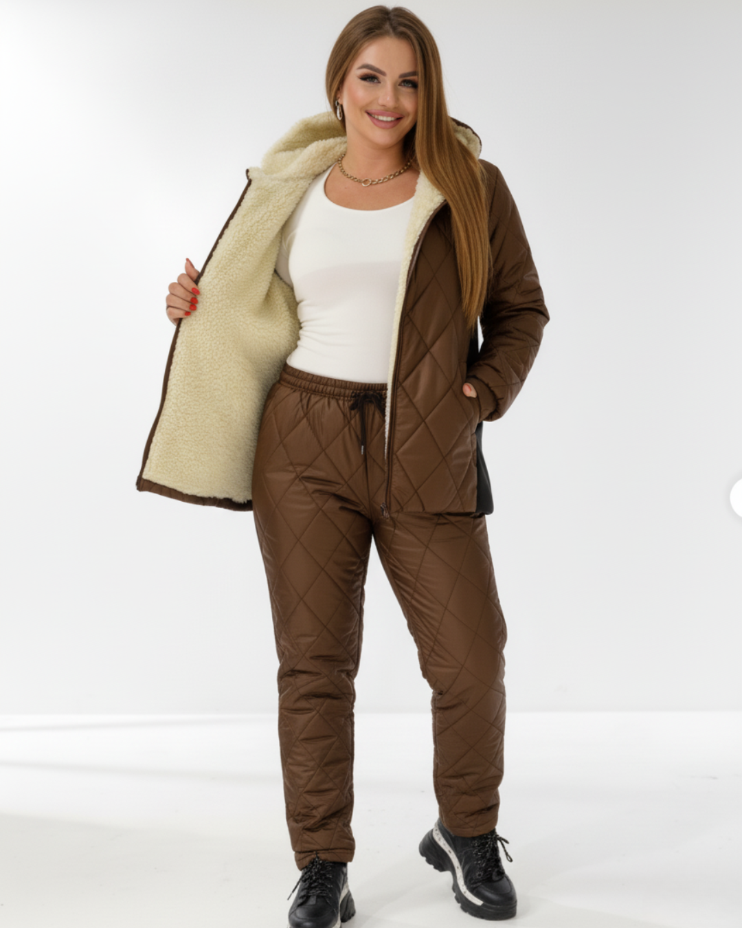 Conjunto Casual de 2 Piezas con Forro Polar Unisex