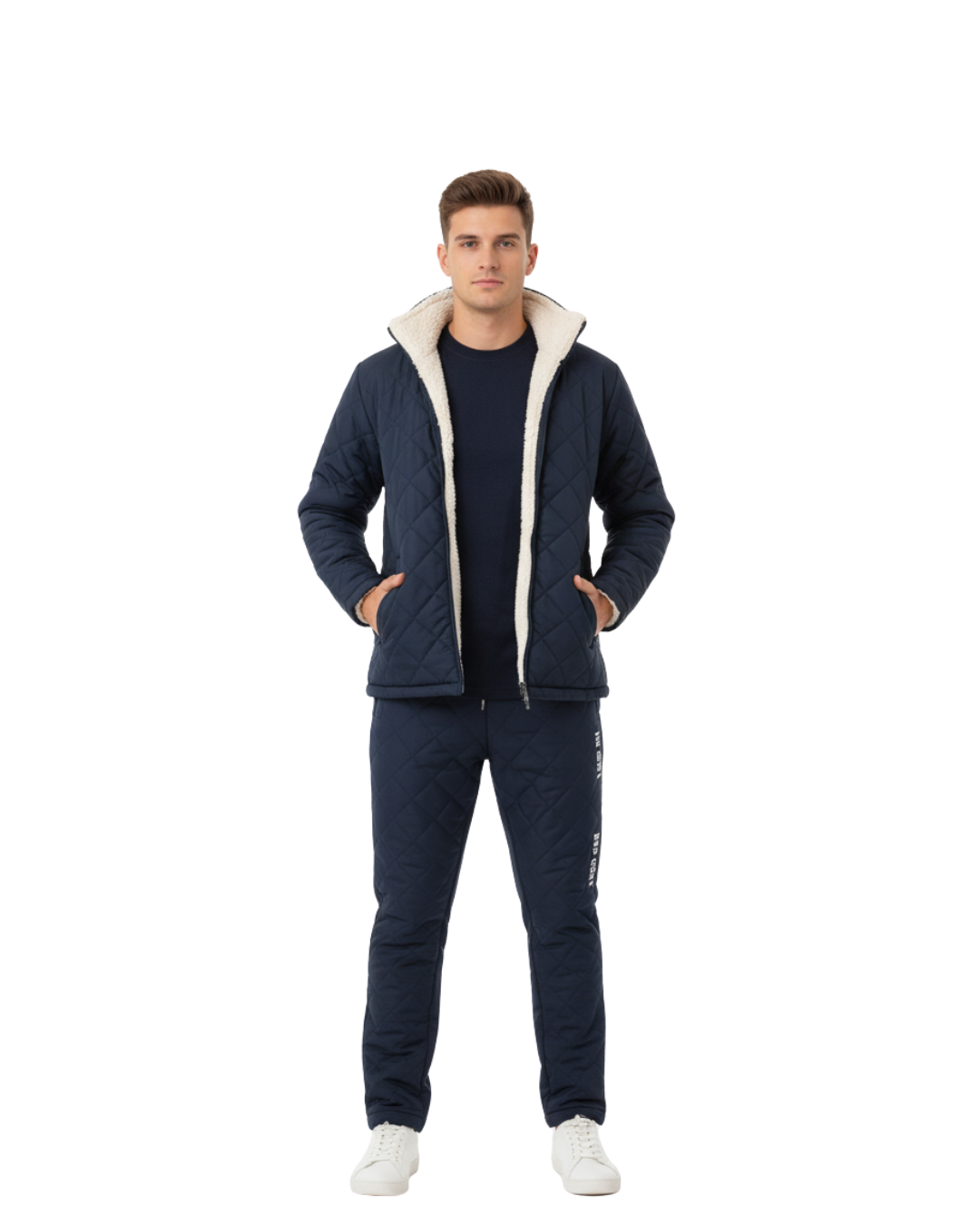 Conjunto Casual de 2 Piezas con Forro Polar Unisex