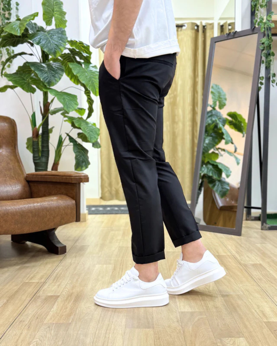 Pantalón Casual Unicolor para Hombre