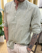 Camisa de Manga Larga en tejido de Lino para Hombre