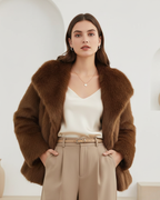 Abrigo de pelo sintético elegante para mujer®