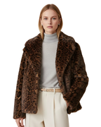 Abrigo de pelo sintético elegante para mujer