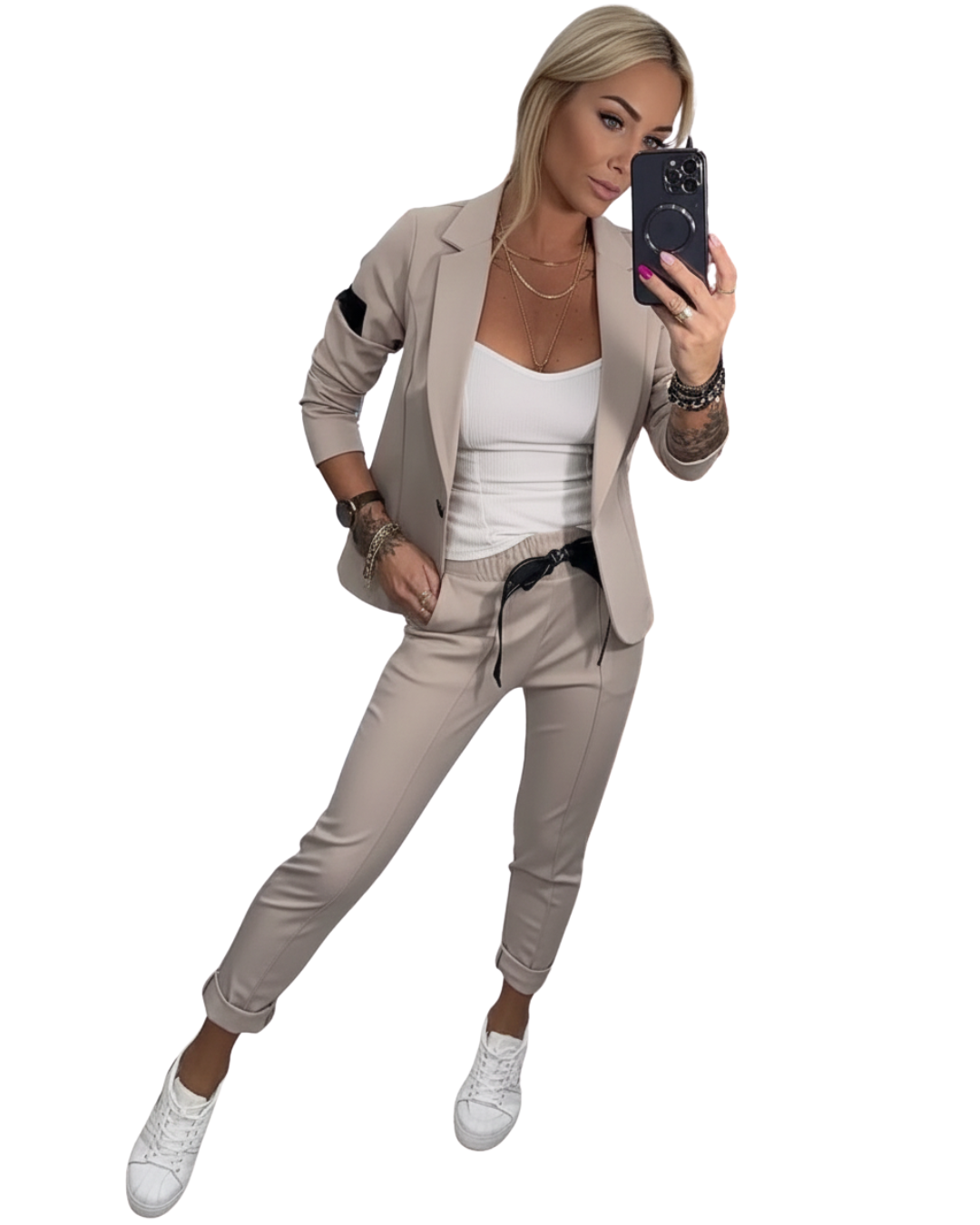 Conjunto de blazer y pantalón elegante para mujer