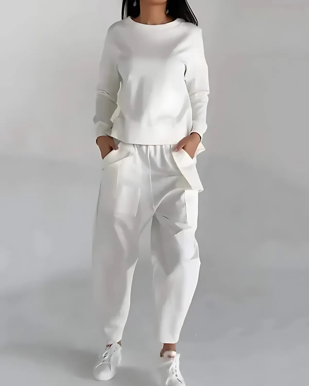 Conjunto Casual de Dos Piezas con Cuello Redondo y Manga Larga®