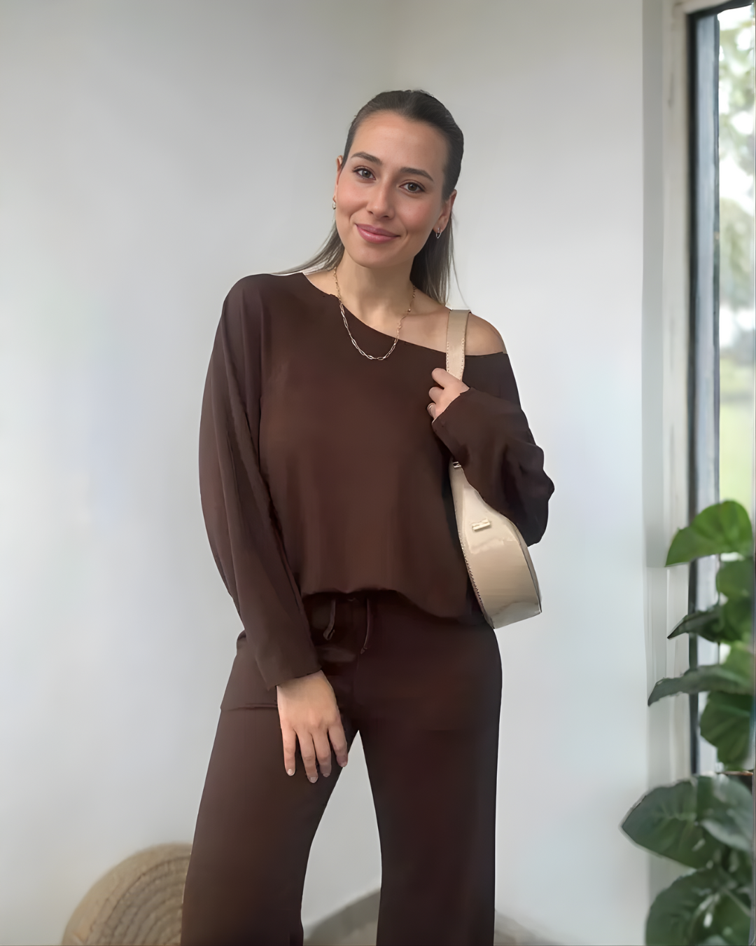 Conjunto Holgado de Dos Piezas con Tejido Suave para Mujer®