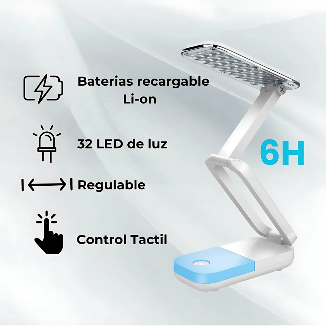 Lámpara LED Plegable con Brazo Ajustable y Luz de Alta Intensidad