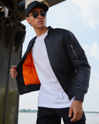 Chaqueta con Cuello Acanalado y Cierre de Cremallera para Hombre