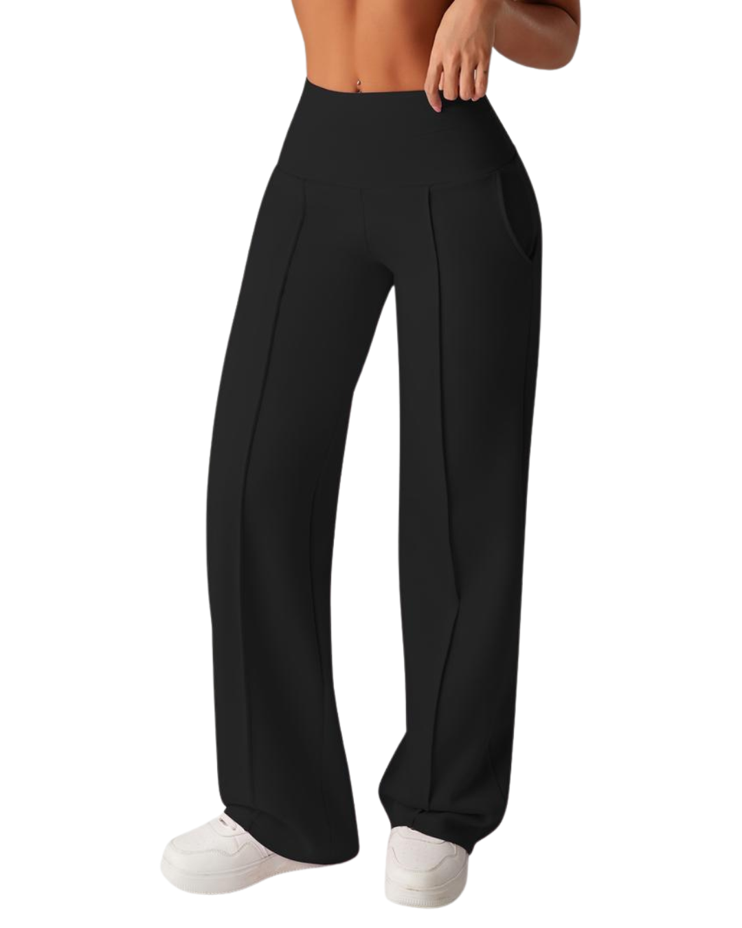 Pantalón de Pierna Recta y Cintura Alta para Mujer®