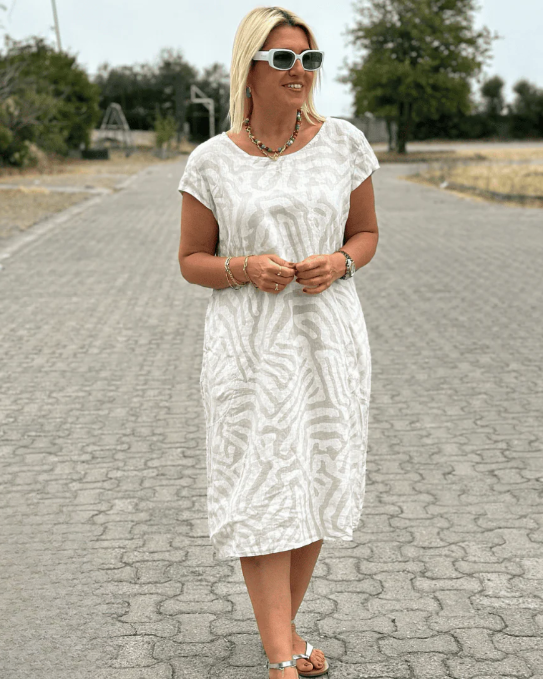 Vestido Corto Boho de corte Holgado