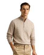 Suéter Manga Larga de Punto con Cremallera para Hombre