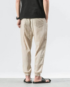Pantalón de Lino con Cintura Elástica Estilo Cómodo y Versátil