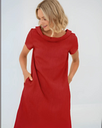 Vestido Corto en Lino de corte Holgado