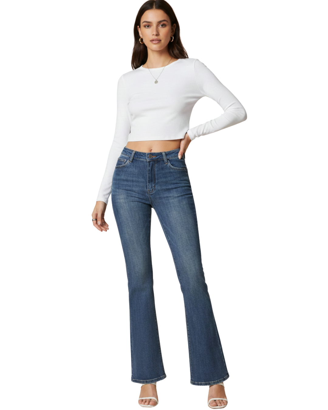 Pantalón faja de corte acampanado para mujer®