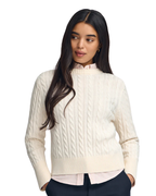 Jersey de Punto Trenzado en Mezcla de Lana para mujer