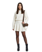 Vestido Mini de Punto de Manga Larga y Cuello Redondo para mujer®