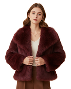 Abrigo de pelo sintético elegante para mujer