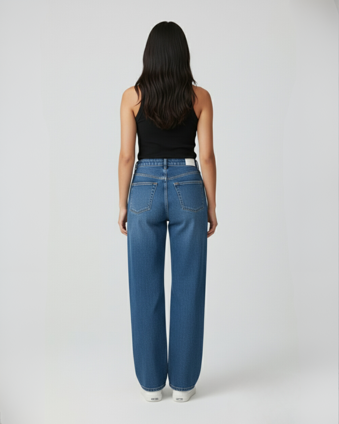 Vaqueros rectos de cintura alta para mujer®