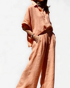 Conjunto de Camisa y Pantalón Holgado en Lino para mujer®