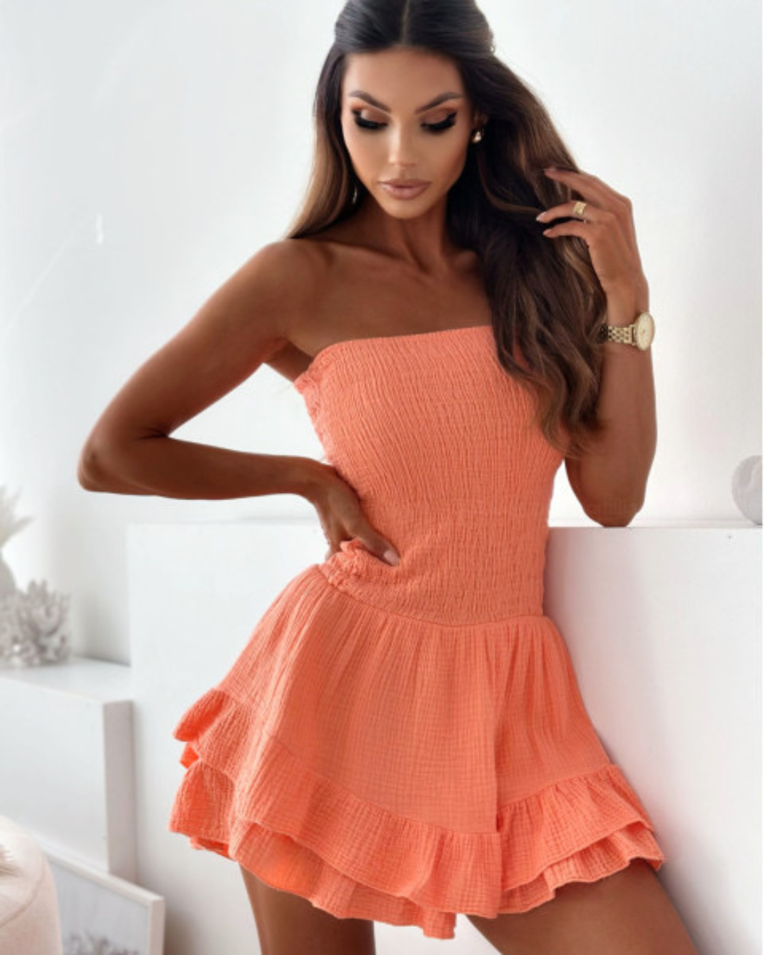 Mono corto sin tirantes con volantes®