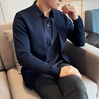 Chaqueta moderna de dos piezas falsa para hombre