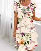Vestido corto con estampado floral para mujer