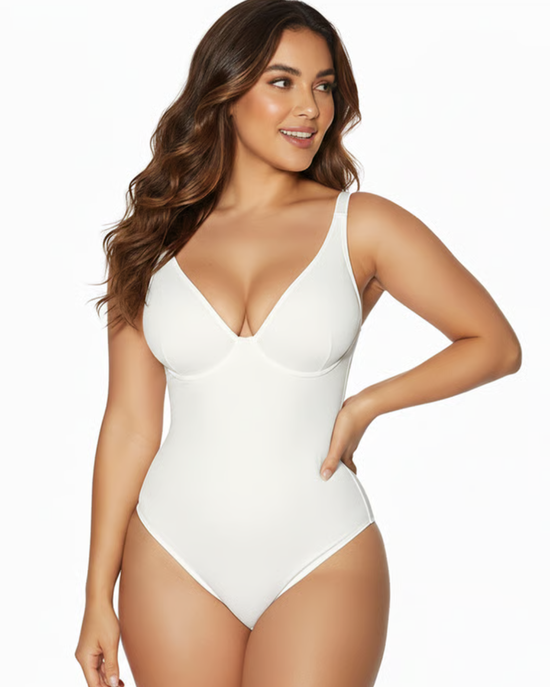 Body reductor con escote en V y Soporte integrado para Mujer®