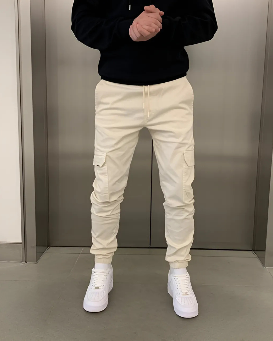 Jogger Cargo de algodón elástico para hombre