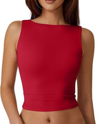 Top corto sin mangas con espalda abierta