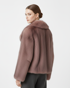 Abrigo de pelo sintético elegante para mujer