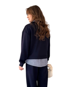 Conjunto Elegante con Efecto Doble Capa y Pantalón Recto®