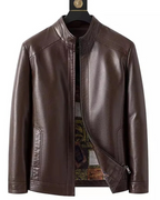 Chaqueta clásica de cuero para hombre