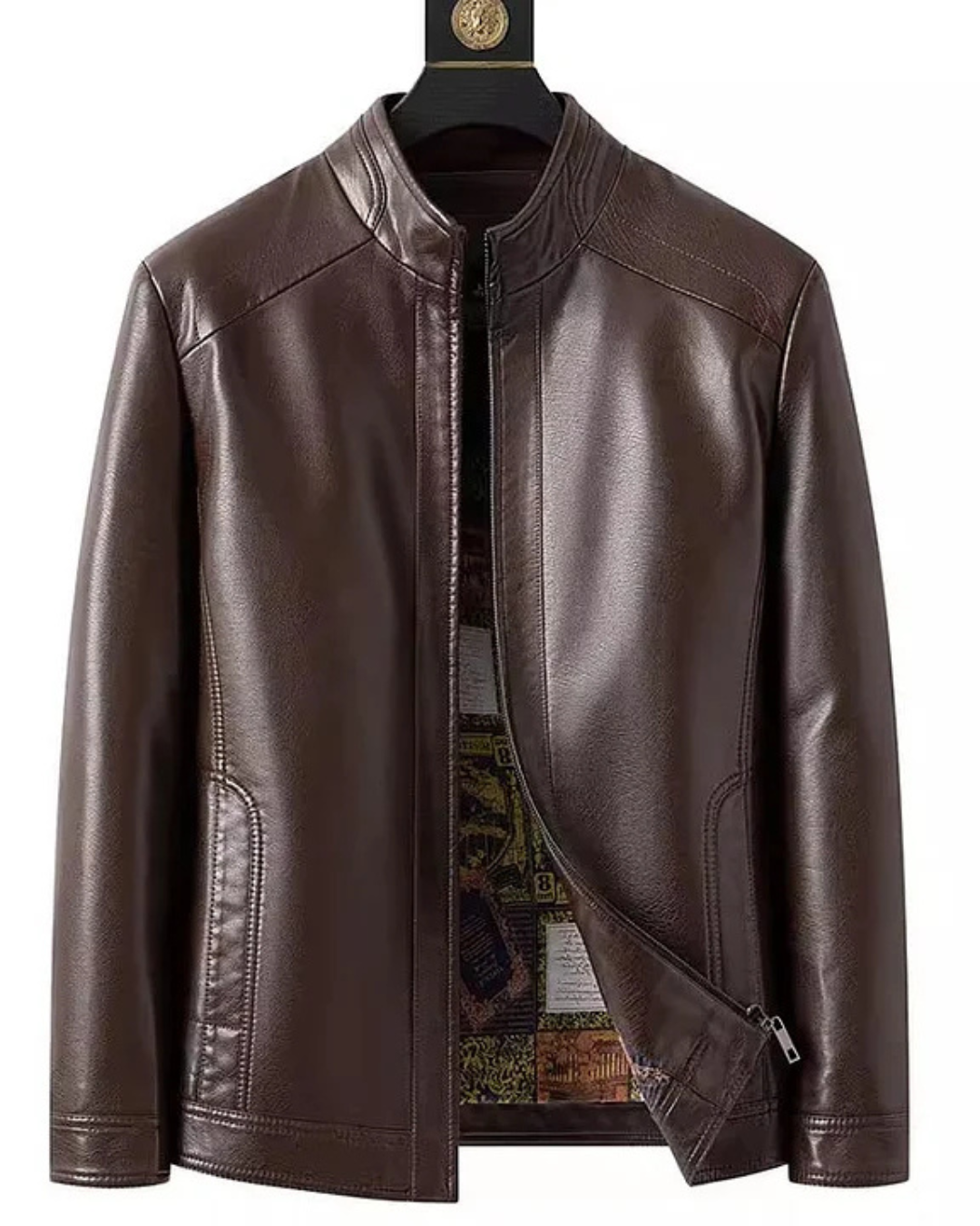 Chaqueta clásica de cuero para hombre