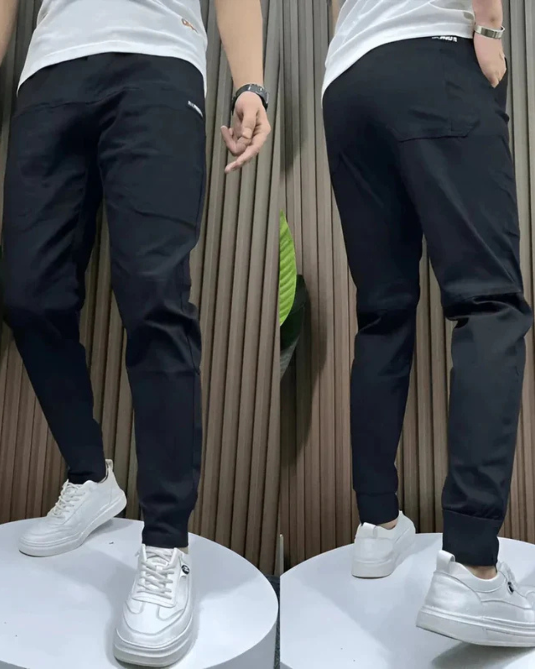 Pantalones elásticos premium ajustados para hombre®