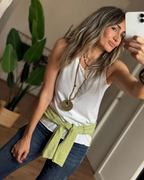 Camiseta 2 en 1 de Manga Larga para Mujer con Dobladillo