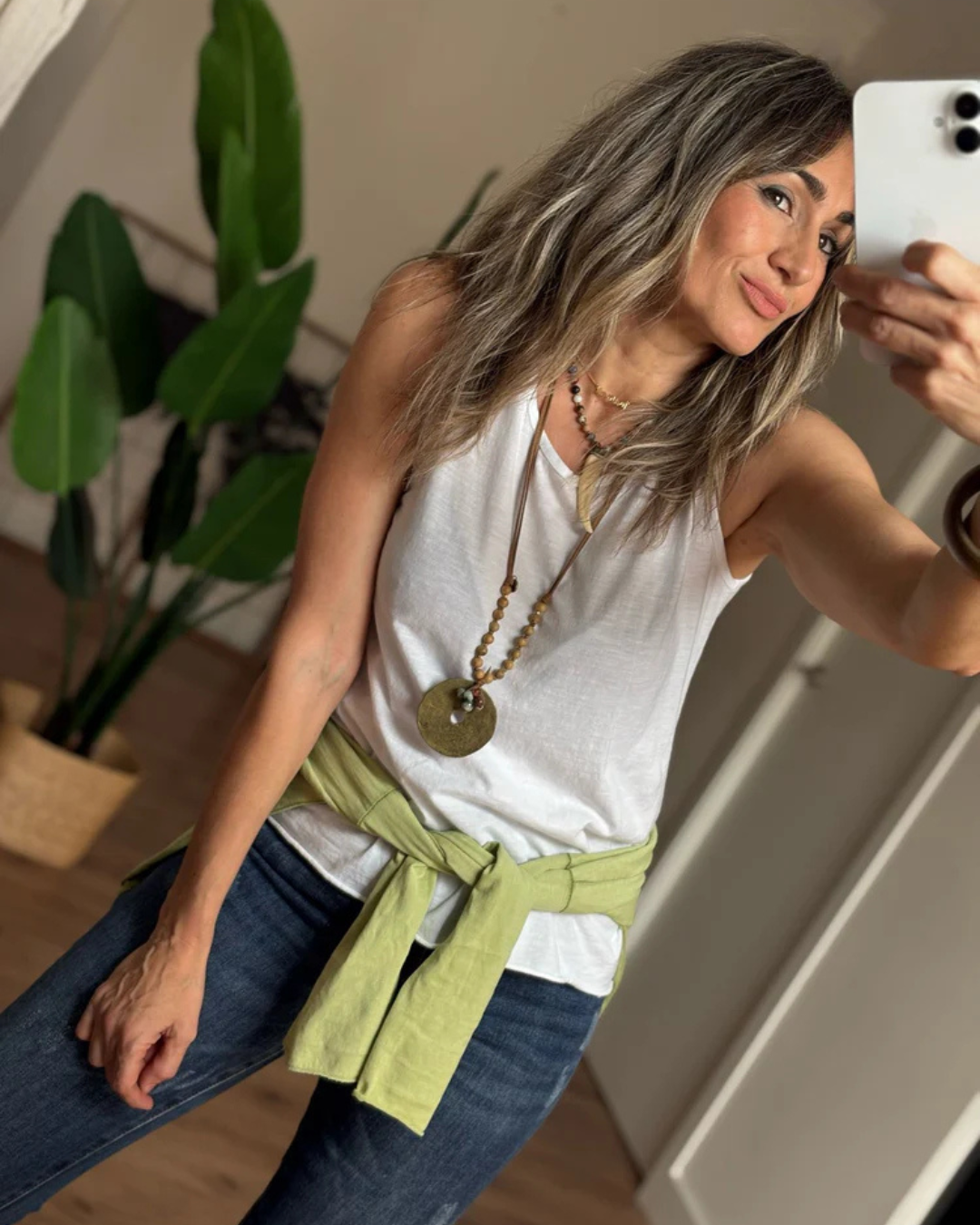 Camiseta 2 en 1 de Manga Larga para Mujer con Dobladillo