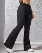 Pantalón Claro Corte Alto Estilo Campana