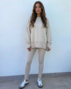 Conjunto Deportivo de Suéter Holgado y Pantalón para Mujer