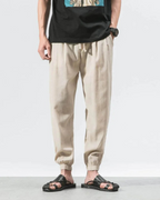 Pantalón de Lino con Cintura Elástica Estilo Cómodo y Versátil